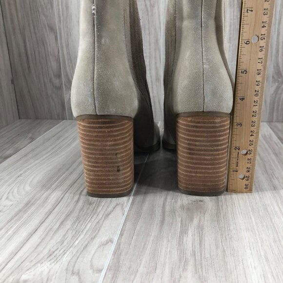 Marc Fisher Ankle Boots Womens 10M Alva Tan Suede Slip On Chelsea Booties - Picture 9 of 12